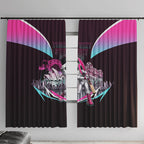 Personalised Sydney Sixers Cricket Mascot Skyline Window Curtain Retro Neon Graphic Fan Art