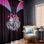 Personalised Sydney Sixers Cricket Mascot Skyline Window Curtain Retro Neon Graphic Fan Art