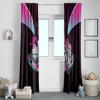 Personalised Sydney Sixers Cricket Mascot Skyline Window Curtain Retro Neon Graphic Fan Art