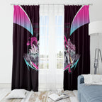 Personalised Sydney Sixers Cricket Mascot Skyline Window Curtain Retro Neon Graphic Fan Art