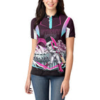 Personalised Sydney Sixers Cricket Mascot Skyline Women Polo Shirt Retro Neon Graphic Fan Art