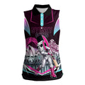 Personalised Sydney Sixers Cricket Mascot Skyline Women Sleeveless Polo Shirt Retro Neon Graphic Fan Art