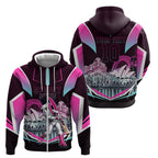 Personalised Sydney Sixers Cricket Mascot Skyline Zip Hoodie Retro Neon Graphic Fan Art