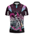 Personalised Sydney Sixers Cricket Mascot Skyline Zipper Polo Shirt Retro Neon Graphic Fan Art