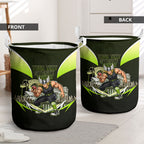 Personalised Sydney Thunder Cricket Mascot Skyline Laundry Basket Retro Comic Style Fan Art Graphic