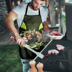 Personalised Sydney Thunder Cricket Mascot Skyline Apron Retro Comic Style Fan Art Graphic