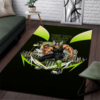 Personalised Sydney Thunder Cricket Mascot Skyline Area Rug Retro Comic Style Fan Art Graphic