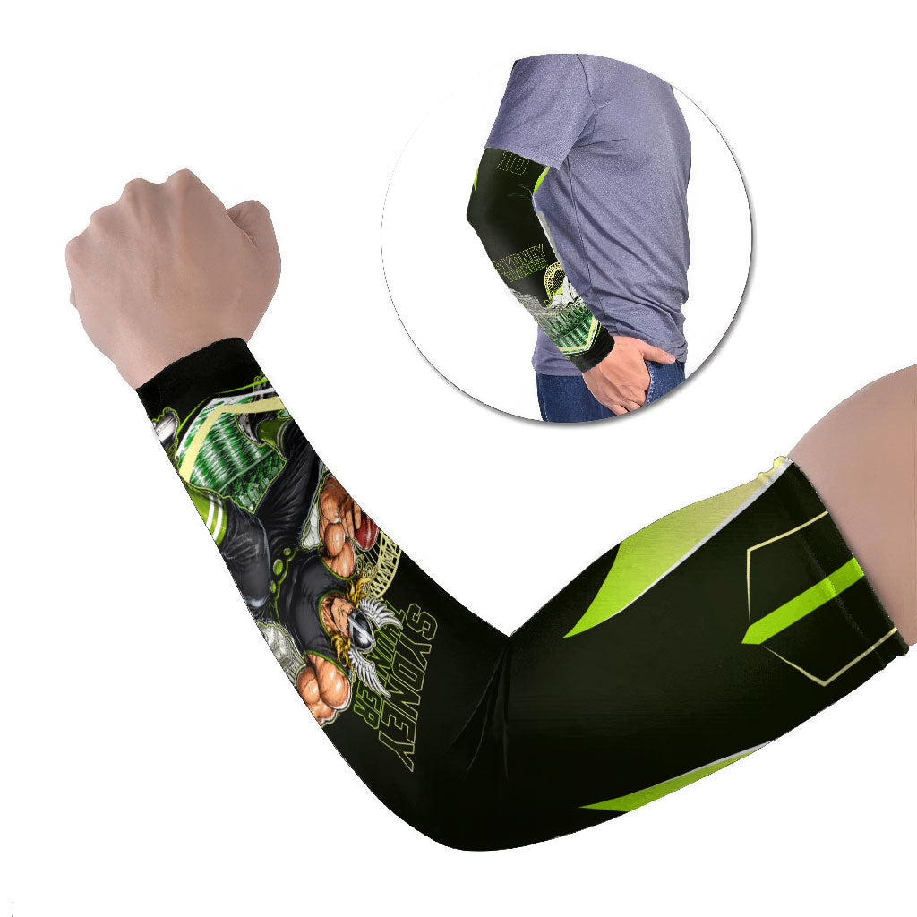 Personalised Sydney Thunder Cricket Mascot Skyline Arm Sleeves Retro Comic Style Fan Art Graphic