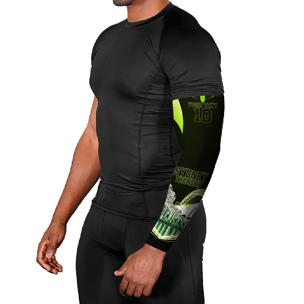 Personalised Sydney Thunder Cricket Mascot Skyline Arm Sleeves Retro Comic Style Fan Art Graphic