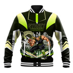 Personalised Sydney Thunder Cricket Mascot Skyline Baseball Jacket Retro Comic Style Fan Art Graphic