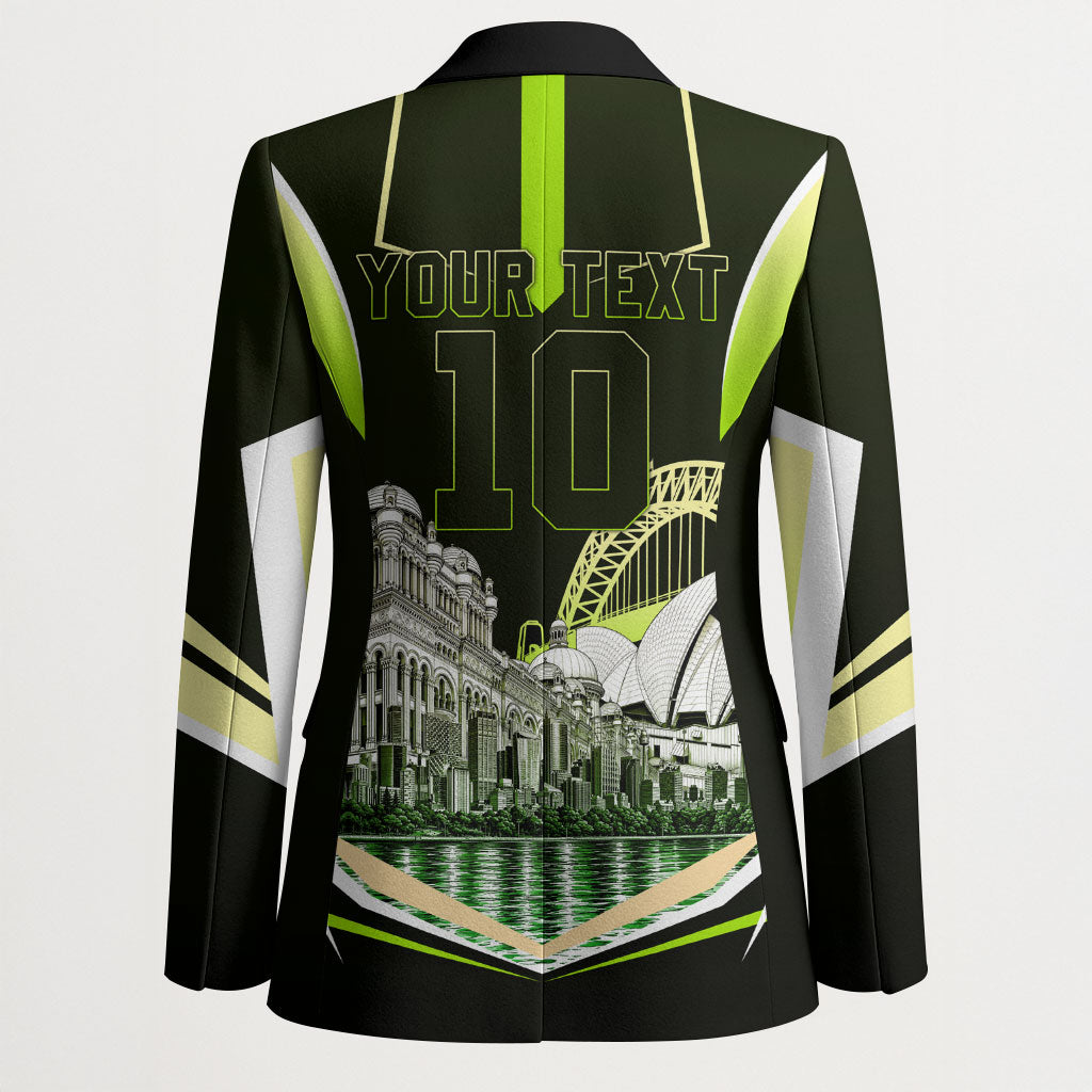 Personalised Sydney Thunder Cricket Mascot Skyline Blazer Retro Comic Style Fan Art Graphic