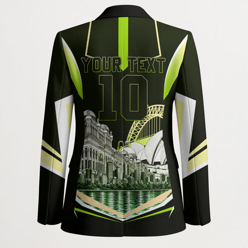 Personalised Sydney Thunder Cricket Mascot Skyline Blazer Retro Comic Style Fan Art Graphic