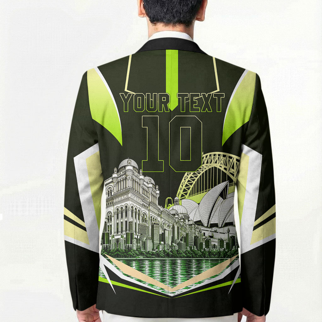 Personalised Sydney Thunder Cricket Mascot Skyline Blazer Retro Comic Style Fan Art Graphic
