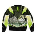 Personalised Sydney Thunder Cricket Mascot Skyline Bomber Jacket Retro Comic Style Fan Art Graphic
