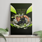 Personalised Sydney Thunder Cricket Mascot Skyline Canvas Wall Art Retro Comic Style Fan Art Graphic