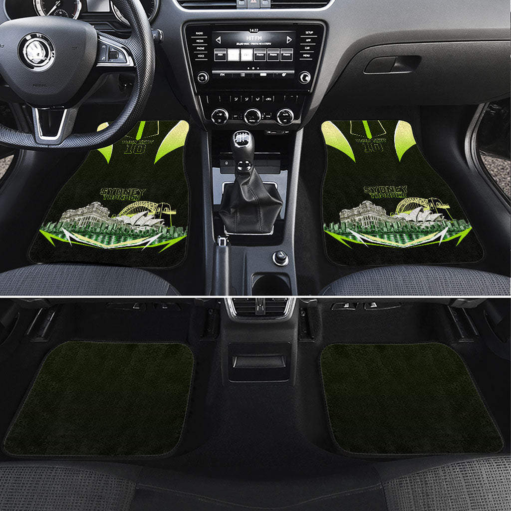 Personalised Sydney Thunder Cricket Mascot Skyline Car Mats Retro Comic Style Fan Art Graphic