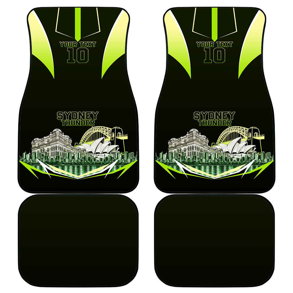 Personalised Sydney Thunder Cricket Mascot Skyline Car Mats Retro Comic Style Fan Art Graphic
