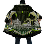 Personalised Sydney Thunder Cricket Mascot Skyline Cloak Retro Comic Style Fan Art Graphic