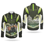 Personalised Sydney Thunder Cricket Mascot Skyline Couples Matching Off Shoulder Maxi Dress and Long Sleeve Button Shirt Retro Comic Style Fan Art Graphic