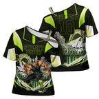 Personalised Sydney Thunder Cricket Mascot Skyline Cross Shoulder Shirt Retro Comic Style Fan Art Graphic