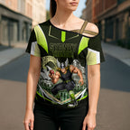 Personalised Sydney Thunder Cricket Mascot Skyline Cross Shoulder Shirt Retro Comic Style Fan Art Graphic