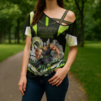 Personalised Sydney Thunder Cricket Mascot Skyline Cross Shoulder Shirt Retro Comic Style Fan Art Graphic