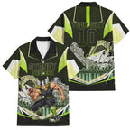 Personalised Sydney Thunder Cricket Mascot Skyline Family Matching Off Shoulder Maxi Dress and Hawaiian Shirt Retro Comic Style Fan Art Graphic