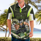 Personalised Sydney Thunder Cricket Mascot Skyline Hawaiian Shirt Retro Comic Style Fan Art Graphic
