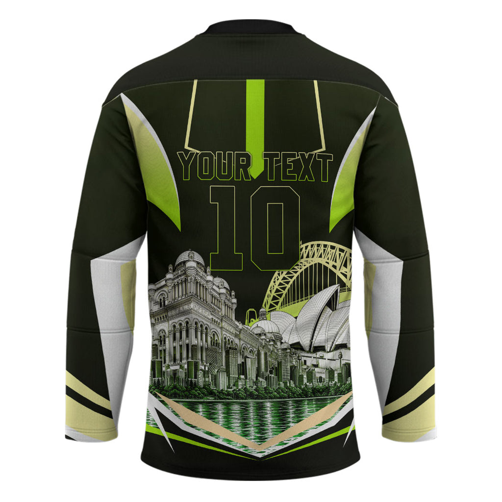 Personalised Sydney Thunder Cricket Mascot Skyline Hockey Jersey Retro Comic Style Fan Art Graphic
