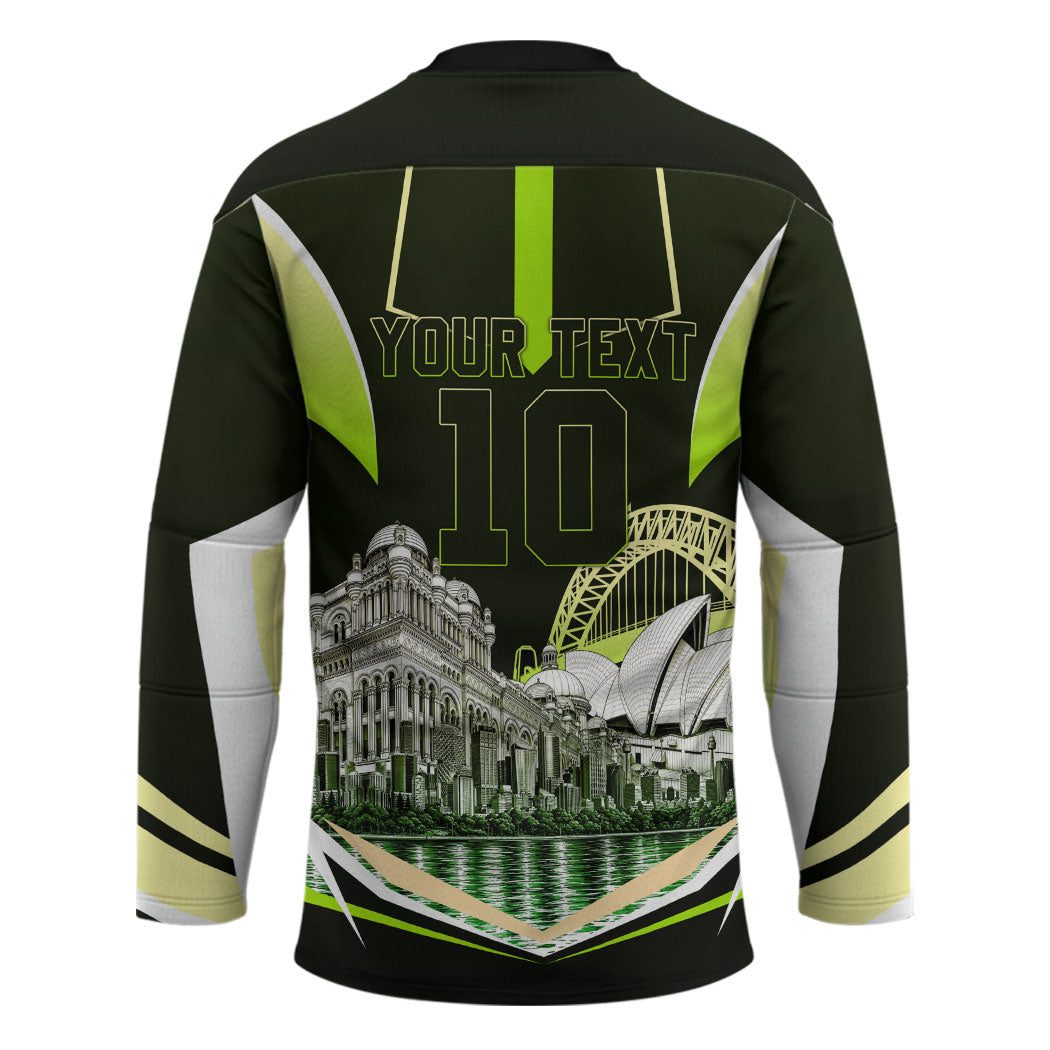 Personalised Sydney Thunder Cricket Mascot Skyline Hockey Jersey Retro Comic Style Fan Art Graphic