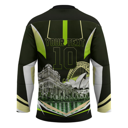 Personalised Sydney Thunder Cricket Mascot Skyline Hockey Jersey Retro Comic Style Fan Art Graphic