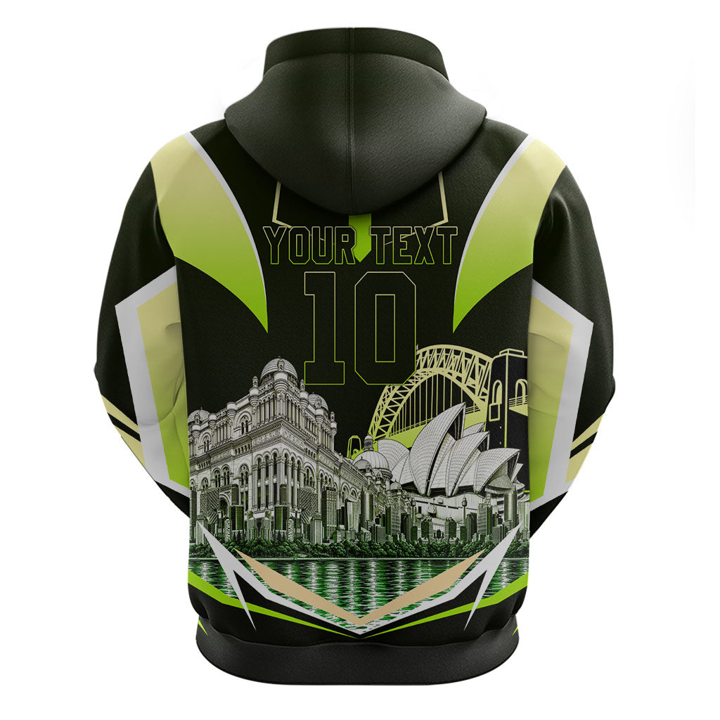 Personalised Sydney Thunder Cricket Mascot Skyline Hoodie Retro Comic Style Fan Art Graphic