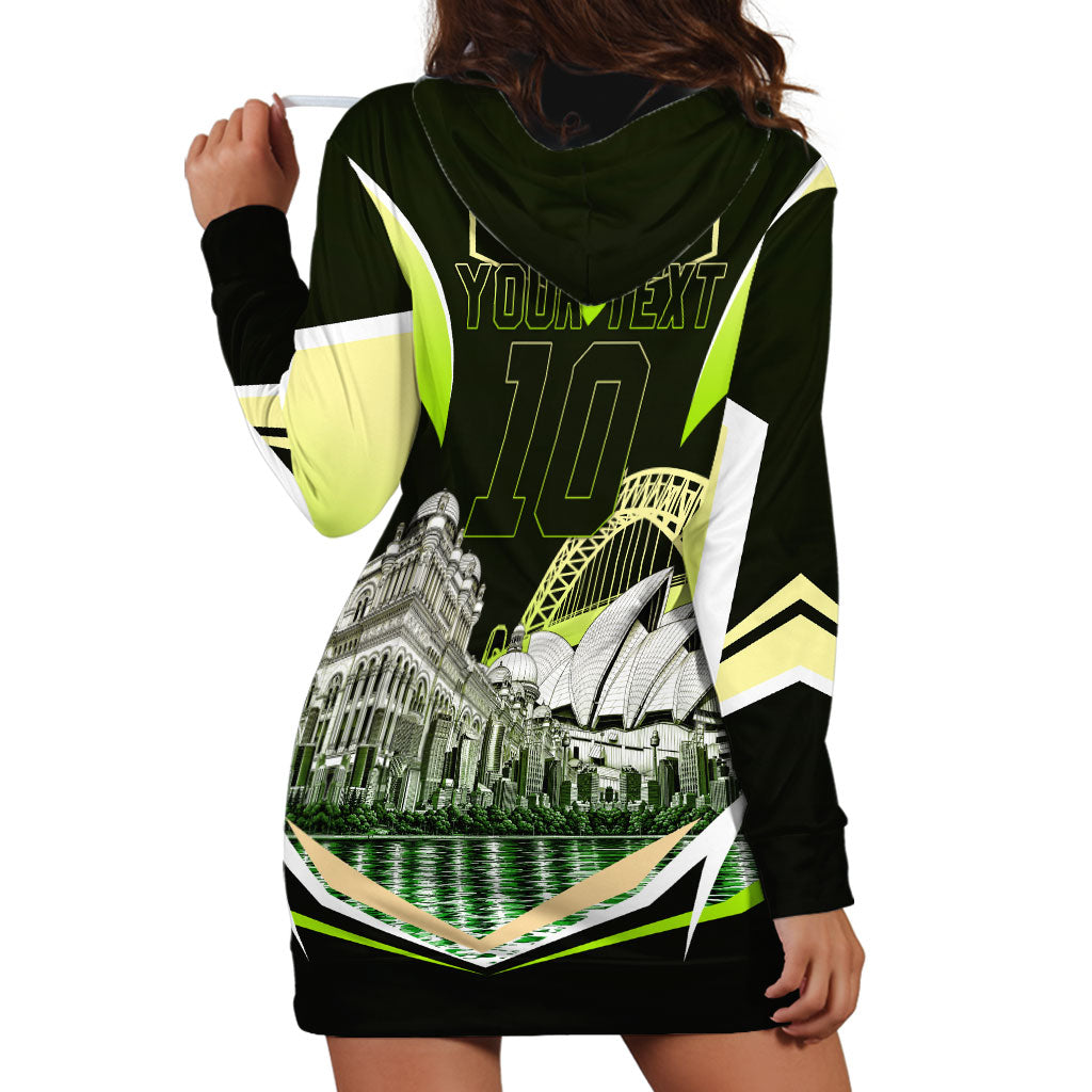 Personalised Sydney Thunder Cricket Mascot Skyline Hoodie Dress Retro Comic Style Fan Art Graphic
