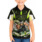 Personalised Sydney Thunder Cricket Mascot Skyline Kid Hawaiian Shirt Retro Comic Style Fan Art Graphic