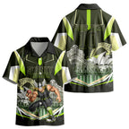Personalised Sydney Thunder Cricket Mascot Skyline Kid Hawaiian Shirt Retro Comic Style Fan Art Graphic