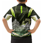 Personalised Sydney Thunder Cricket Mascot Skyline Kid Hawaiian Shirt Retro Comic Style Fan Art Graphic