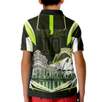 Personalised Sydney Thunder Cricket Mascot Skyline Kid Polo Shirt Retro Comic Style Fan Art Graphic