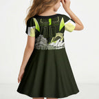 Personalised Sydney Thunder Cricket Mascot Skyline Kid Short Sleeve Dress Retro Comic Style Fan Art Graphic