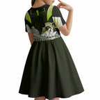 Personalised Sydney Thunder Cricket Mascot Skyline Kid Short Sleeve Dress Retro Comic Style Fan Art Graphic