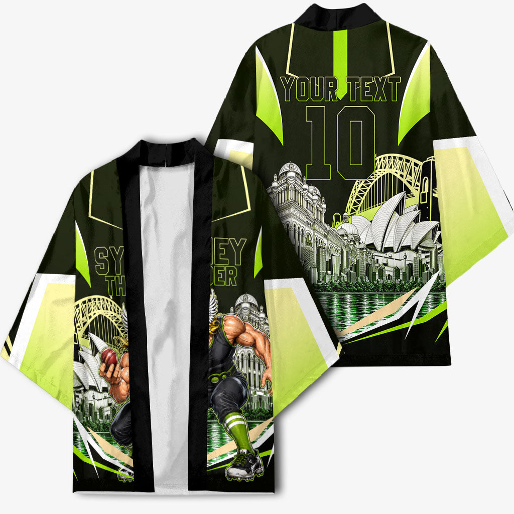 Personalised Sydney Thunder Cricket Mascot Skyline Kimono Retro Comic Style Fan Art Graphic