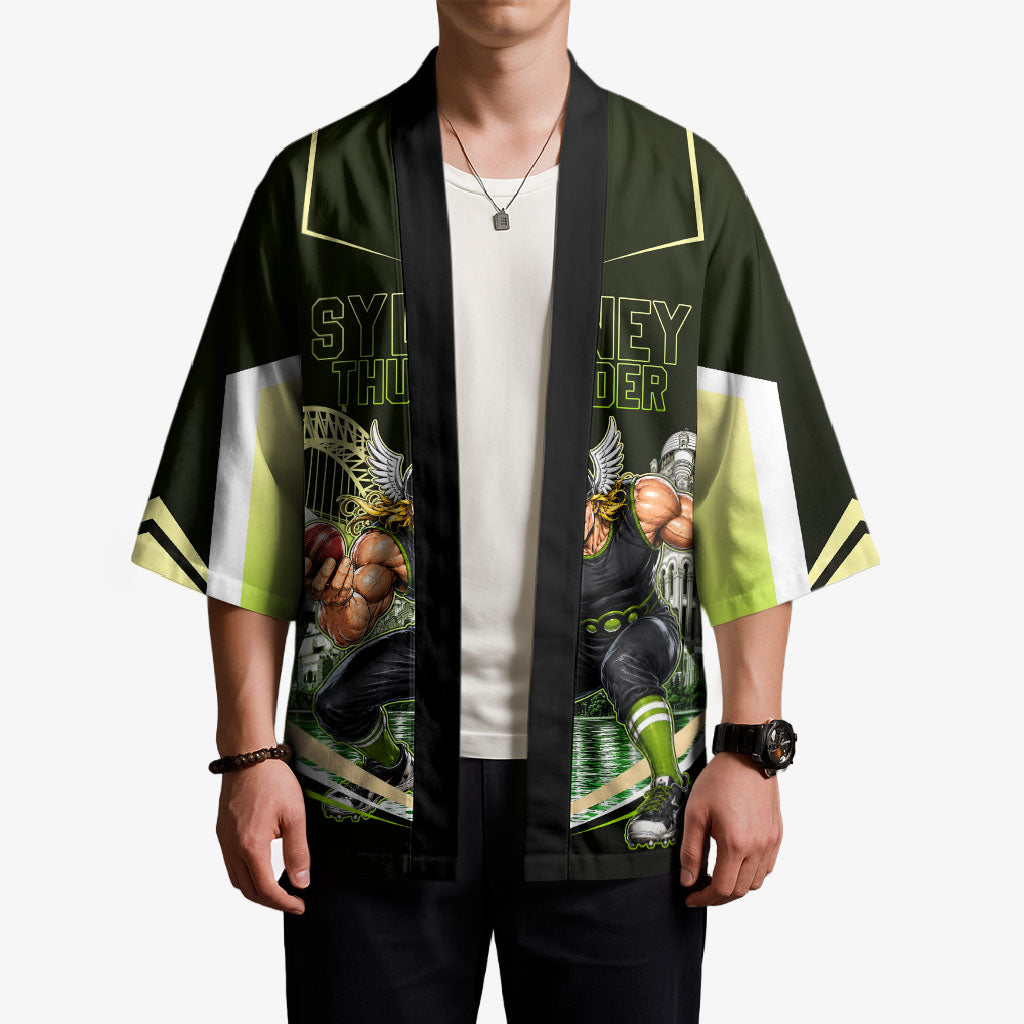 Personalised Sydney Thunder Cricket Mascot Skyline Kimono Retro Comic Style Fan Art Graphic