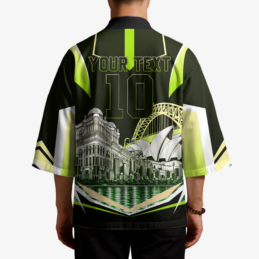 Personalised Sydney Thunder Cricket Mascot Skyline Kimono Retro Comic Style Fan Art Graphic