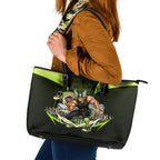 Personalised Sydney Thunder Cricket Mascot Skyline Leather Tote Bag Retro Comic Style Fan Art Graphic