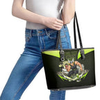 Personalised Sydney Thunder Cricket Mascot Skyline Leather Tote Bag Retro Comic Style Fan Art Graphic