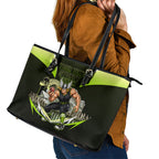 Personalised Sydney Thunder Cricket Mascot Skyline Leather Tote Bag Retro Comic Style Fan Art Graphic
