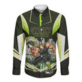 Personalised Sydney Thunder Cricket Mascot Skyline Long Sleeve Button Shirt Retro Comic Style Fan Art Graphic