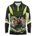 Personalised Sydney Thunder Cricket Mascot Skyline Long Sleeve Polo Shirt Retro Comic Style Fan Art Graphic
