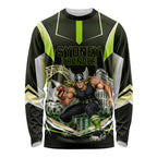 Personalised Sydney Thunder Cricket Mascot Skyline Long Sleeve Shirt Retro Comic Style Fan Art Graphic