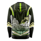 Personalised Sydney Thunder Cricket Mascot Skyline Long Sleeve Shirt Retro Comic Style Fan Art Graphic