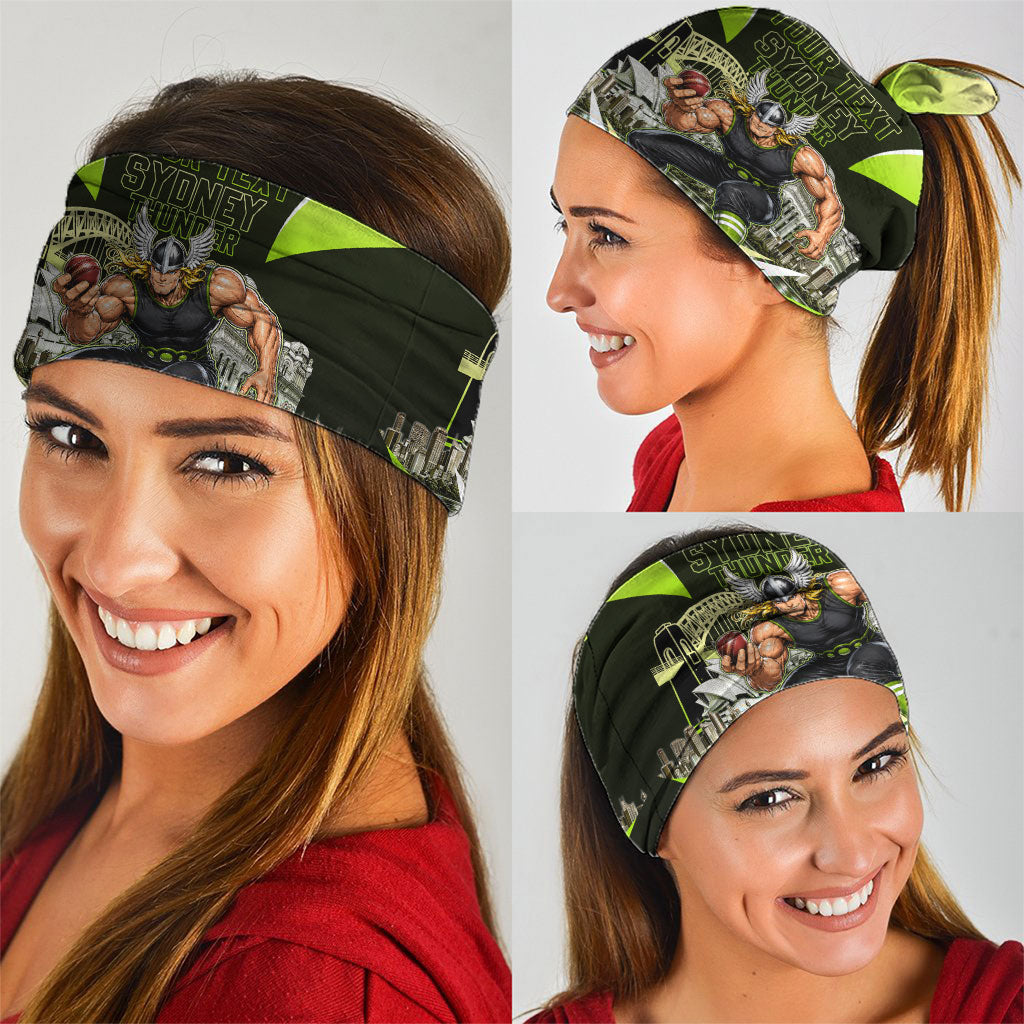 Personalised Sydney Thunder Cricket Mascot Skyline Neck Gaiter Retro Comic Style Fan Art Graphic